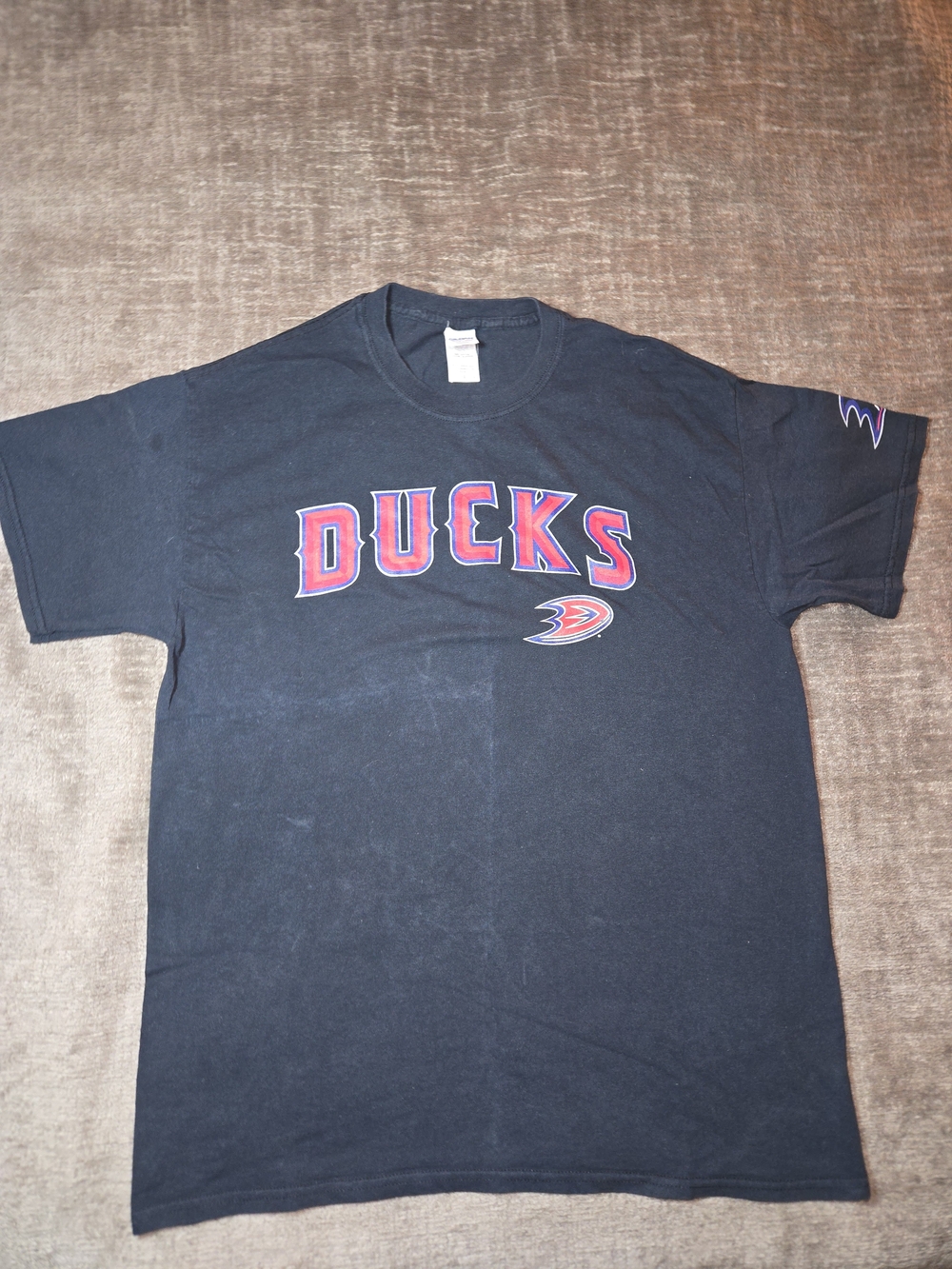 Anaheim Ducks LA Angels Crossover Night Dark Blue T-shirt, Size Large